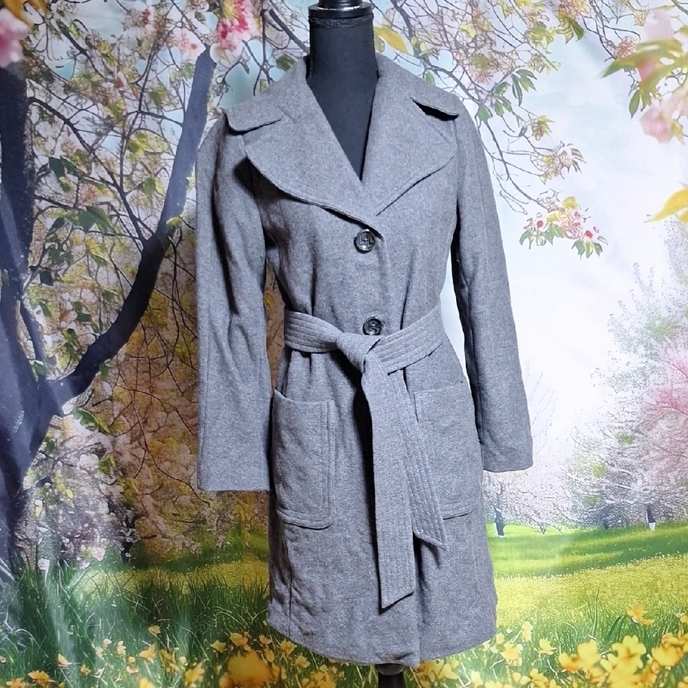 Women's Banana Republic Gray Belted Coat